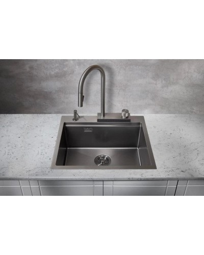 Кухонная мойка Milacio Denia 57 вороненая сталь MC.77409