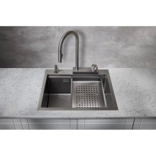 Кухонная мойка Milacio Denia 57 вороненая сталь MC.77409