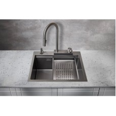 Кухонная мойка Milacio Denia 57 вороненая сталь MC.77409