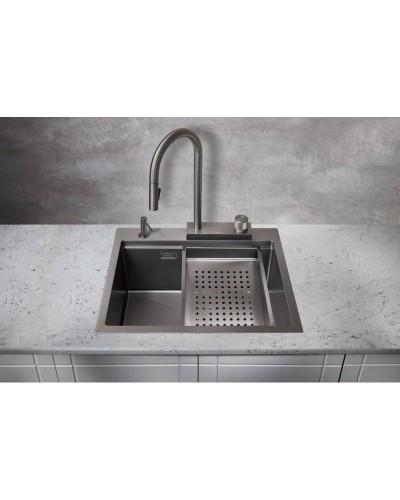 Кухонная мойка Milacio Denia 57 вороненая сталь MC.77409