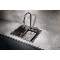 Кухонная мойка Milacio Denia 57 вороненая сталь MC.77409