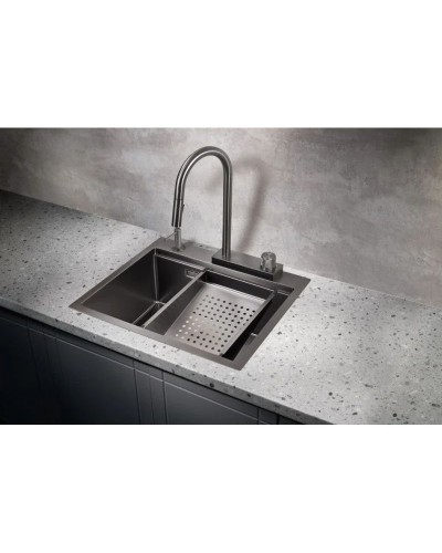 Кухонная мойка Milacio Denia 57 вороненая сталь MC.77409