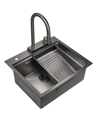 Кухонная мойка Milacio Denia 57 вороненая сталь MC.77409