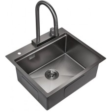 Кухонная мойка Milacio Denia 57 вороненая сталь MC.77409