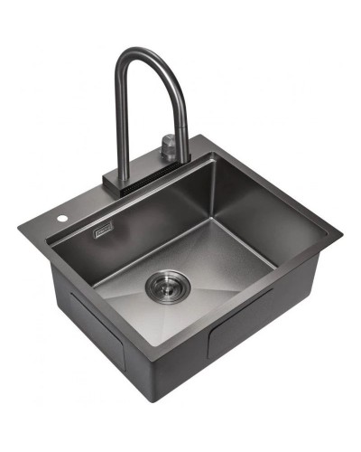 Кухонная мойка Milacio Denia 57 вороненая сталь MC.77409