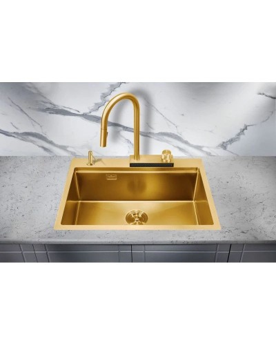 Кухонная мойка Milacio Denia 68 золотой матовый MC.77418