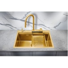 Кухонная мойка Milacio Denia 68 золотой матовый MC.77418