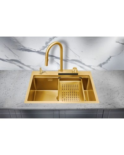 Кухонная мойка Milacio Denia 68 золотой матовый MC.77418