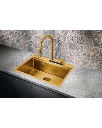 Кухонная мойка Milacio Denia 68 золотой матовый MC.77418