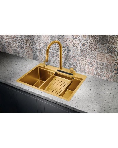 Кухонная мойка Milacio Denia 68 золотой матовый MC.77418