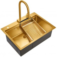 Кухонная мойка Milacio Denia 68 золотой матовый MC.77418