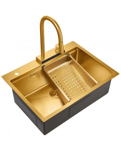 Кухонная мойка Milacio Denia 68 золотой матовый MC.77418