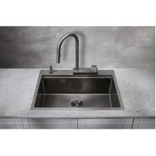 Кухонная мойка Milacio Denia 68 вороненая сталь MC.77419