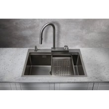 Кухонная мойка Milacio Denia 68 вороненая сталь MC.77419