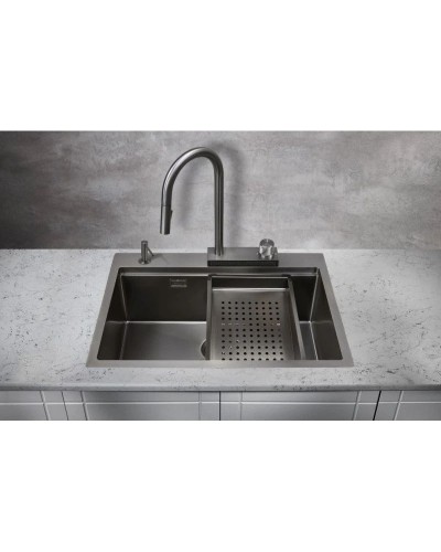 Кухонная мойка Milacio Denia 68 вороненая сталь MC.77419