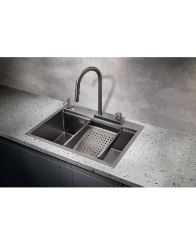 Кухонная мойка Milacio Denia 68 вороненая сталь MC.77419