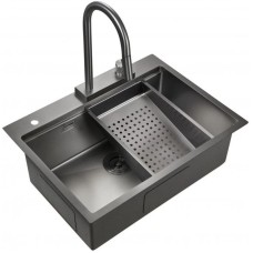 Кухонная мойка Milacio Denia 68 вороненая сталь MC.77419