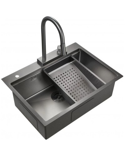 Кухонная мойка Milacio Denia 68 вороненая сталь MC.77419