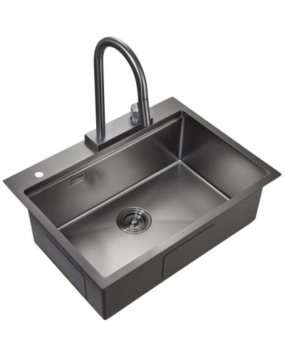 Кухонная мойка Milacio Denia 68 вороненая сталь MC.77419