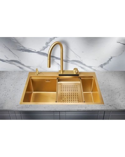 Кухонная мойка Milacio Denia 75 золотой матовый MC.77428