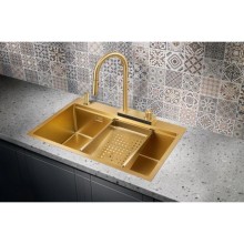 Кухонная мойка Milacio Denia 75 золотой матовый MC.77428