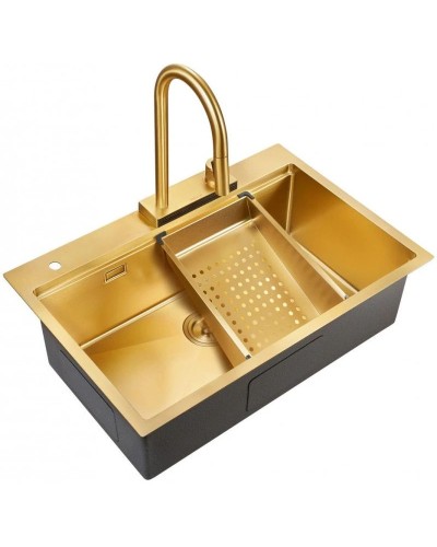 Кухонная мойка Milacio Denia 75 золотой матовый MC.77428