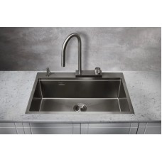 Кухонная мойка Milacio Denia 75 вороненая сталь MC.77429