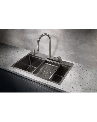 Кухонная мойка Milacio Denia 75 вороненая сталь MC.77429
