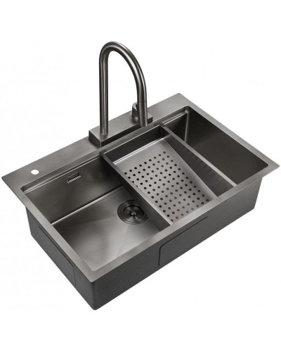 Кухонная мойка Milacio Denia 75 вороненая сталь MC.77429