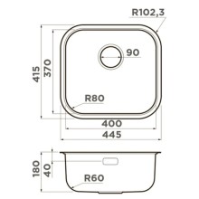 Кухонная мойка Omoikiri Omi 44-IN нержавеющая сталь 4993189