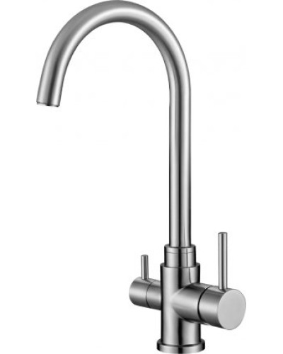 Смеситель для кухни с краном для питьевой воды, нержавеющая сталь, исполнение сатин BelBagno BB-LAM15A-IN