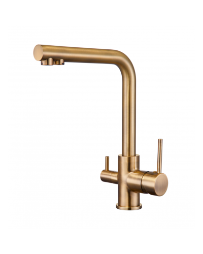 Смеситель для кухни c подключением фильтра питьевой воды RIMERO RM4399BR (Бронза)