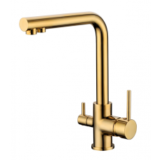 Смеситель для кухни c подключением фильтра питьевой воды RIMERO RM4399GO (Золото)