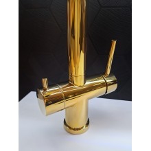 Смеситель для кухни с гибким изливом AltroBagno Flusso 050205 Or