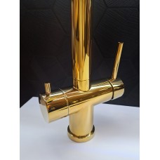 Смеситель для кухни с гибким изливом AltroBagno Flusso 050205 Or