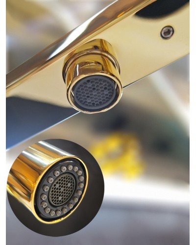 Смеситель для кухни с гибким изливом AltroBagno Flusso 050205 Or