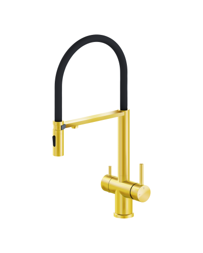 Смеситель для кухни с гибким изливом AltroBagno Flusso 050205 Or