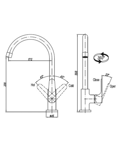 Смеситель для кухни Cezares LACONICO-C-LL25-01