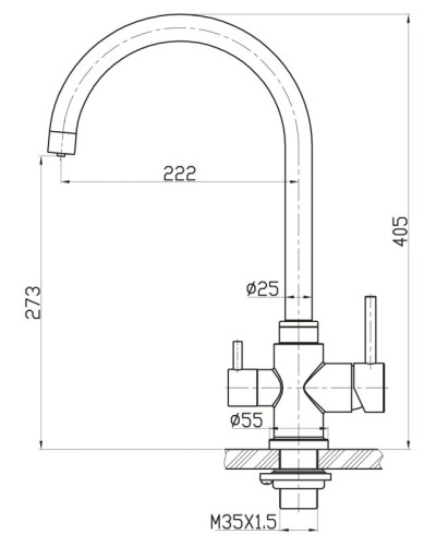 Смеситель для кухни с краном для питьевой воды, нержавеющая сталь, исполнение сатин BelBagno BB-LAM15A-IN