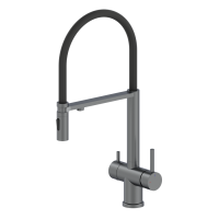 Смеситель для кухни с гибким изливом AltroBagno Flusso 050203 GrMt