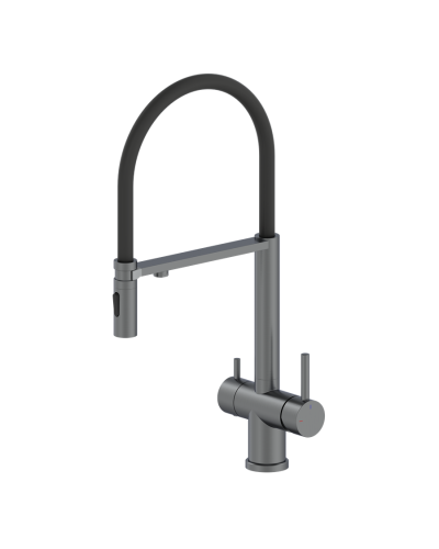 Смеситель для кухни с гибким изливом AltroBagno Flusso 050203 GrMt