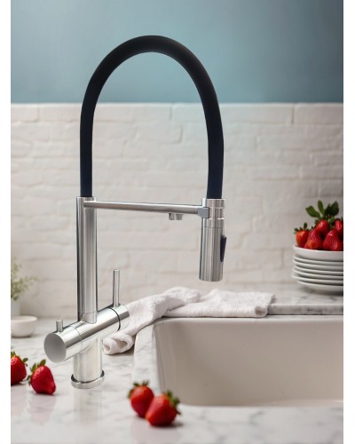 Смеситель для кухни с гибким изливом AltroBagno Flusso 050201 Ni