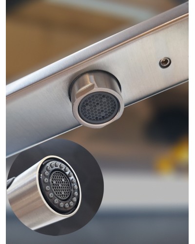 Смеситель для кухни с гибким изливом AltroBagno Flusso 050201 Ni