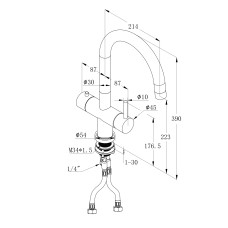 Смеситель для кухни c подключением фильтра WONZON & WOGHAND, Брашированный никель (WW-3211-BS)