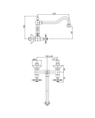 Смеситель для кухни хром, ручки Swarovski Cezares Diamond DIAMOND-LLP-01-Sw