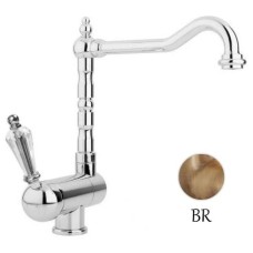 Смеситель для кухни с регулируемым углом наклона излива бронза, ручка Swarovski Cezares Vintage VINTAGE-LLPM2-02-Sw