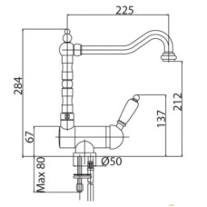 Смеситель для кухни с регулируемым углом наклона излива золото 24 карат, ручка Swarovski Cezares Vintage VINTAGE-LLPM2-03/24-Sw