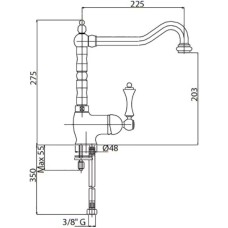 Смеситель для кухни бронза, ручка бронза Cezares Margot MARGOT-LLM2-02-M