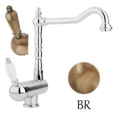 Смеситель для кухни с регулируемым углом наклона излива бронза, ручка металл Cezares Elite ELITE-LLPM2-02-M