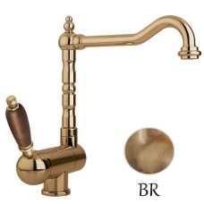 Смеситель для кухни с регулируемым углом наклона излива бронза, ручка орех Cezares Elite ELITE-LLPM2-02-Nc